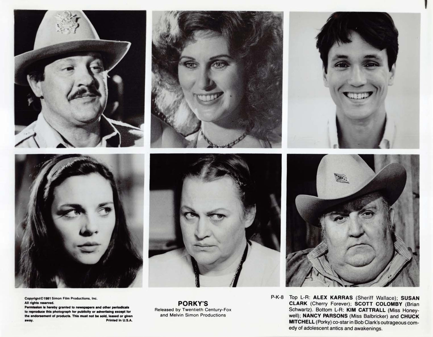 Bob Clark's PORKY'S original press photos 1981 Dan Monahan Kim Cattrall