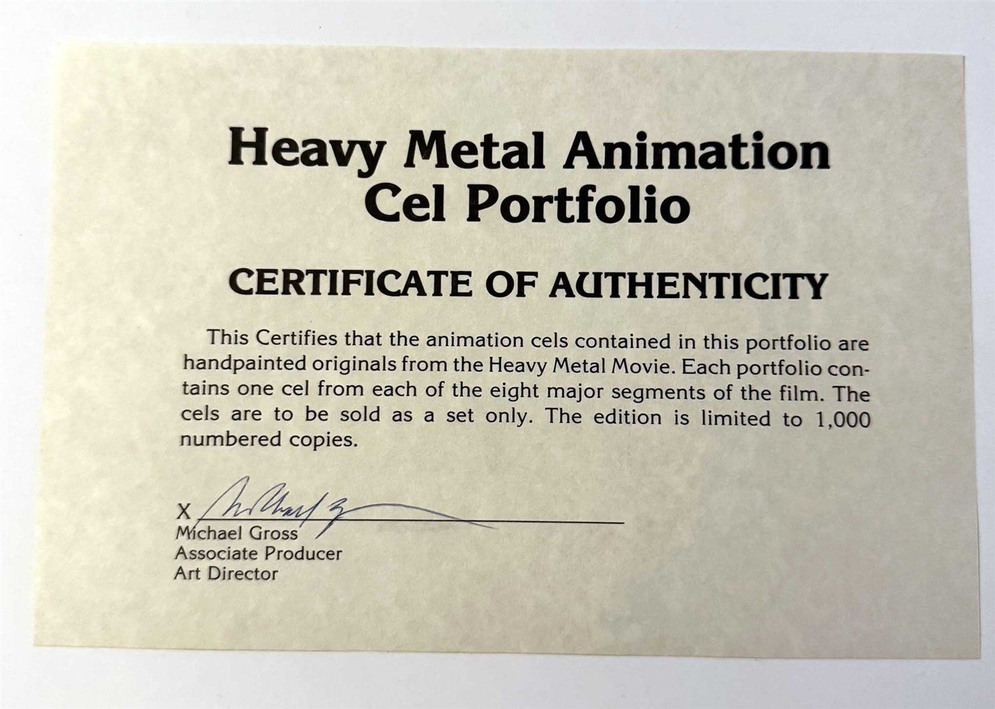 HEAVY METAL Movie Original Cel Portfolio #251/1000 animation