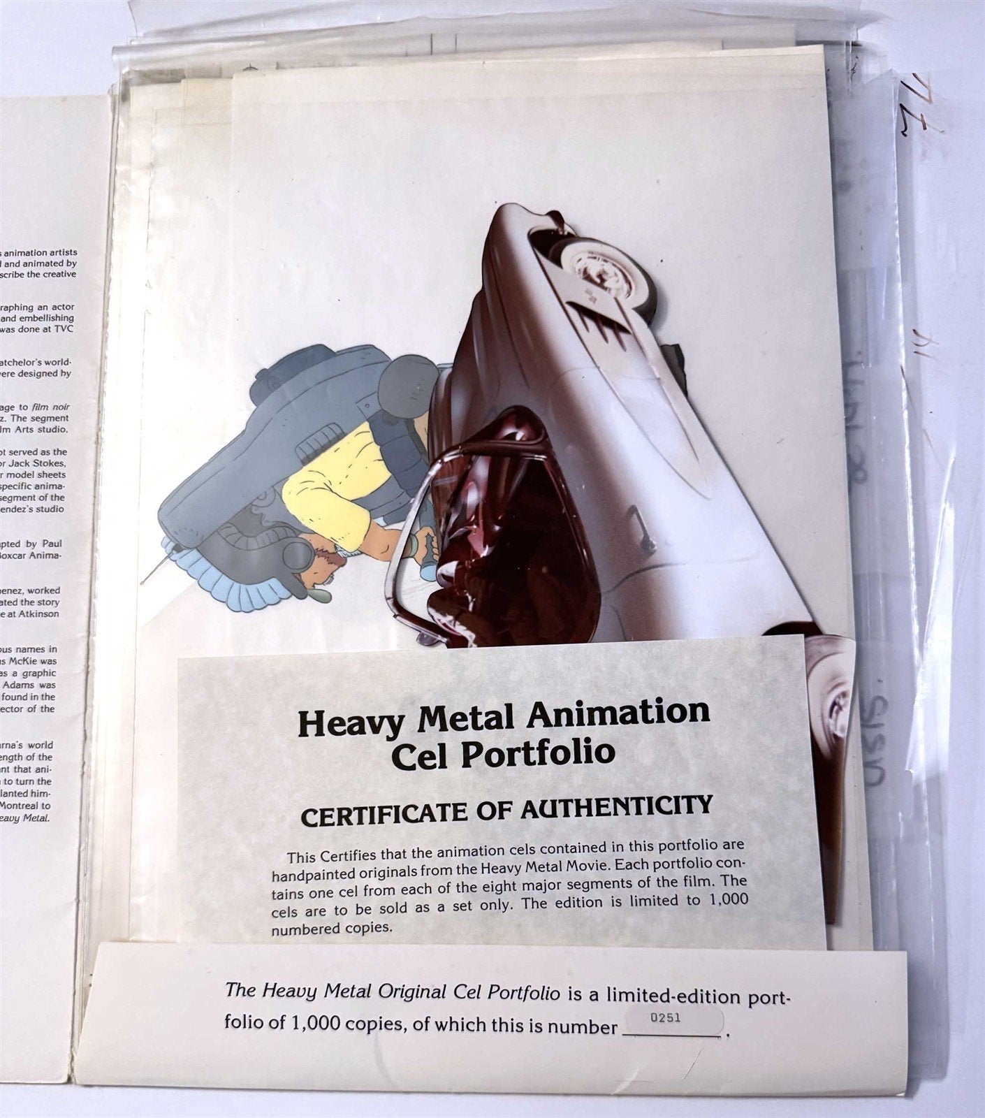 HEAVY METAL Movie Original Cel Portfolio #251/1000 animation