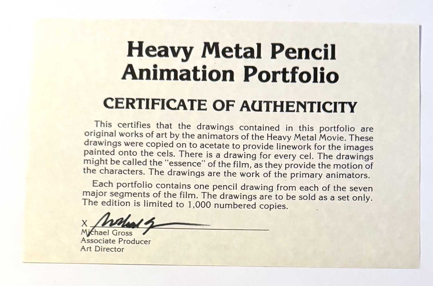 HEAVY METAL Movie Original Pencil Art Portfolio #300/1000 animation