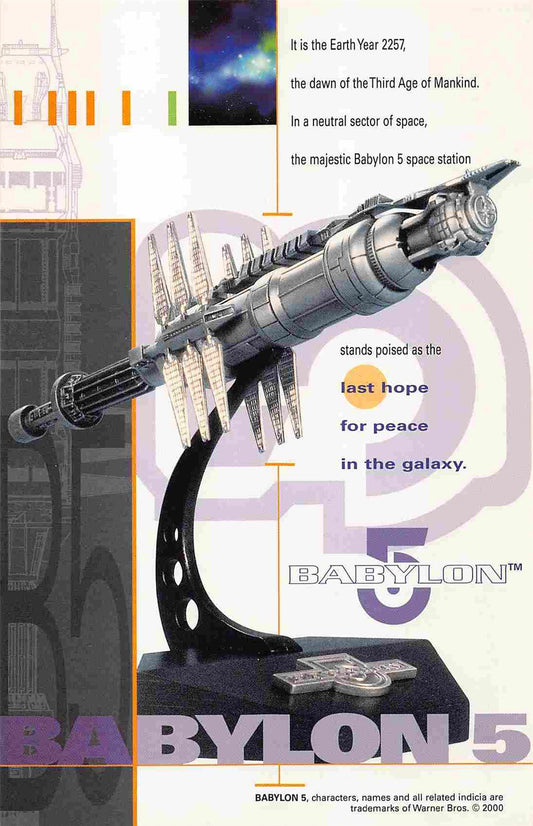 FactoryX BABYLON 5 statue oversized postcard store sell sheet 2000 NEW