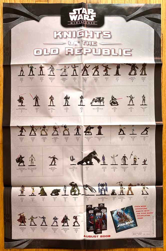 Wizards of the Coast STAR WARS MINIATURES poster KNIGHTS OF THE OLD REPUBLIC