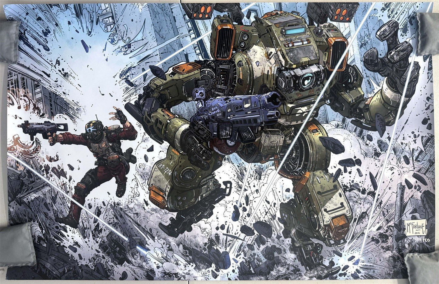 2016 Gamestop exclusive TITANFALL 2 original video game poster Todd McFarlane
