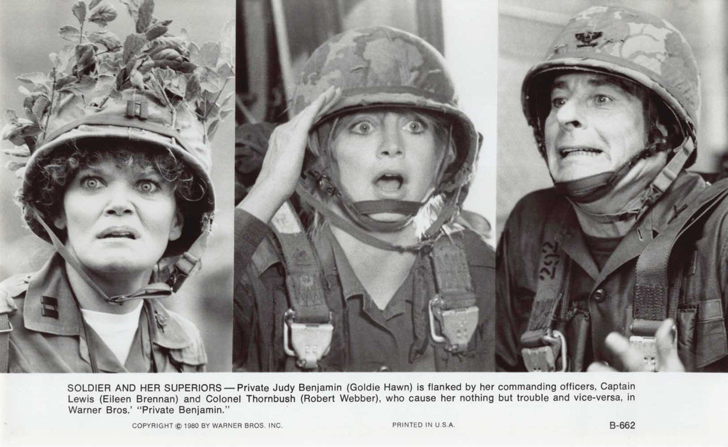 Goldie Hawn PRIVATE BENJAMIN Eileen Brennan original press photo 1980