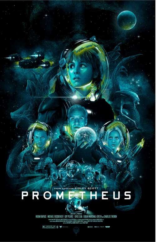 Noomi Rapace PROMETHEUS Charlize Theron art movie poster 11x17 Ridley Scott