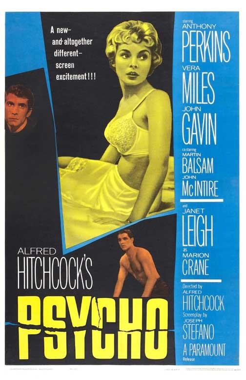 Anthony Perkins PSYCHO Janet Leigh movie poster 11x17