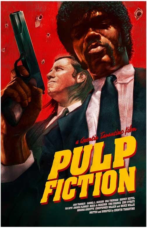 Samuel L Jackson PULP FICTION John Travolta movie poster 11x17 Quentin Tarantino