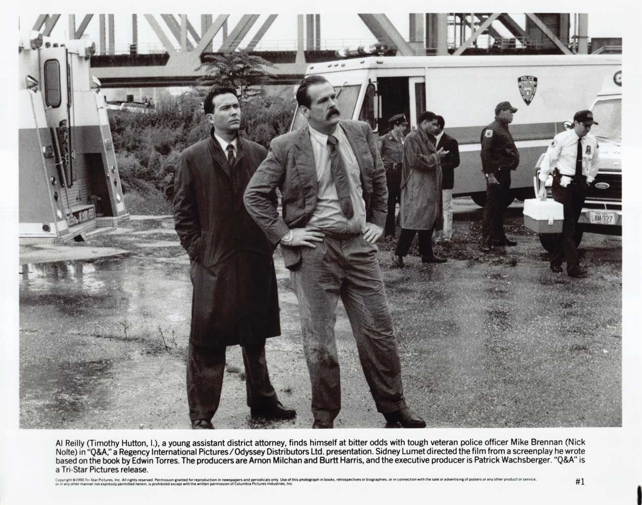 Timothy Hutton Q&A Nick Nolte original 10x8 press photo 1990