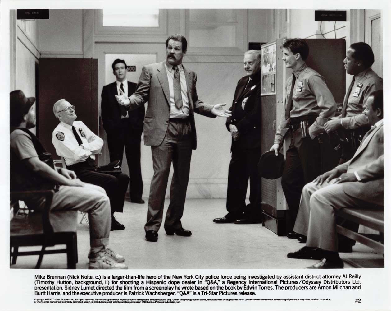 Nick Nolte Timothy Hutton Q&A original 10x8 press photo 1990