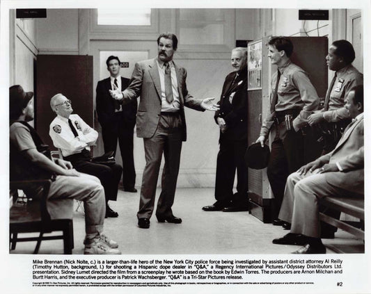 Nick Nolte Timothy Hutton Q&A original 10x8 press photo 1990