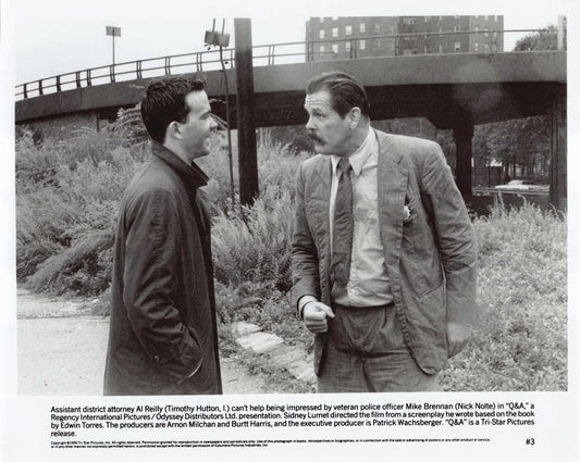 Timothy Hutton Nick Nolte Q&A original 10x8 press photo 1990