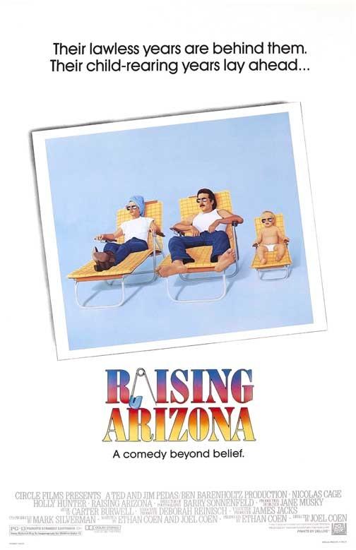 Nicolas Cage RAISING ARIZONA Holly Hunter movie poster 11x17