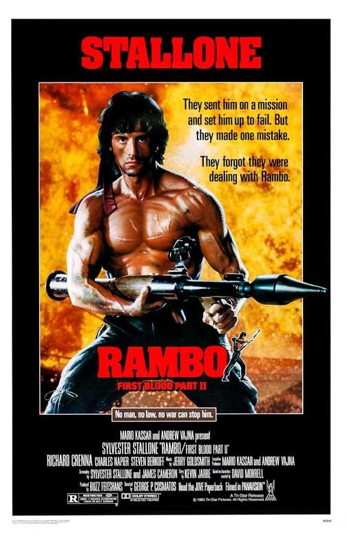 Sylvester Stallone RAMBO FIRST BLOOD PART 2 movie poster 11x17