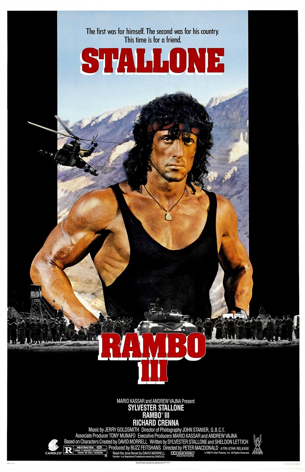 Sylvester Stallone RAMBO 3 movie poster 11x17