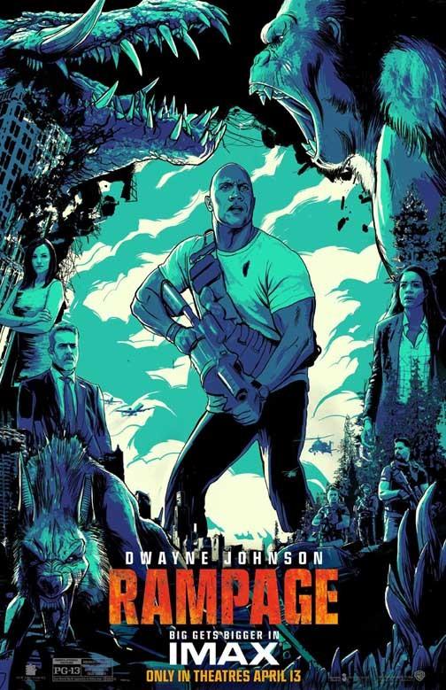Dwayne Johnson RAMPAGE Imax movie poster 11x17