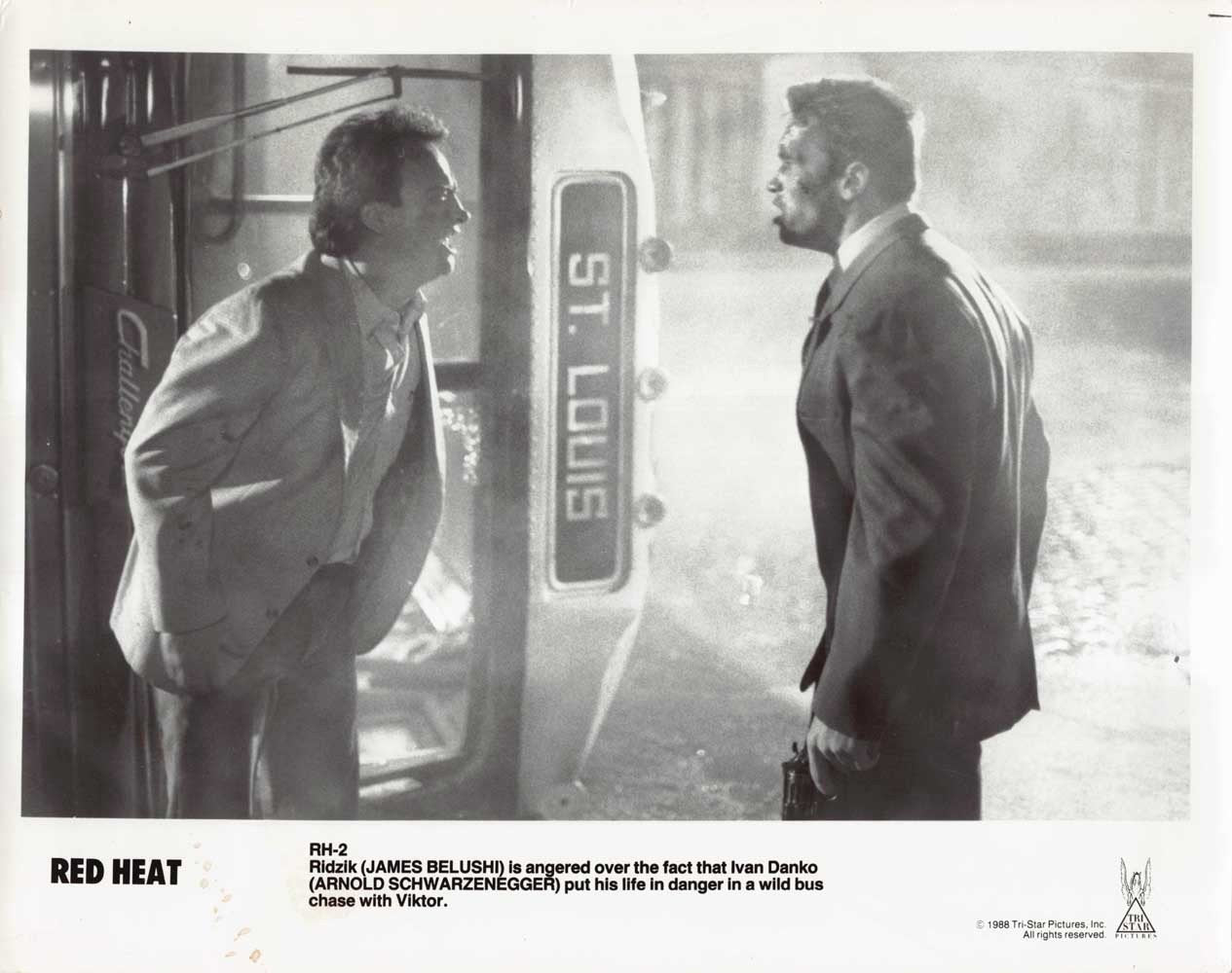 James Belushi RED HEAT Arnold Schwarzenegger original press photo 1988