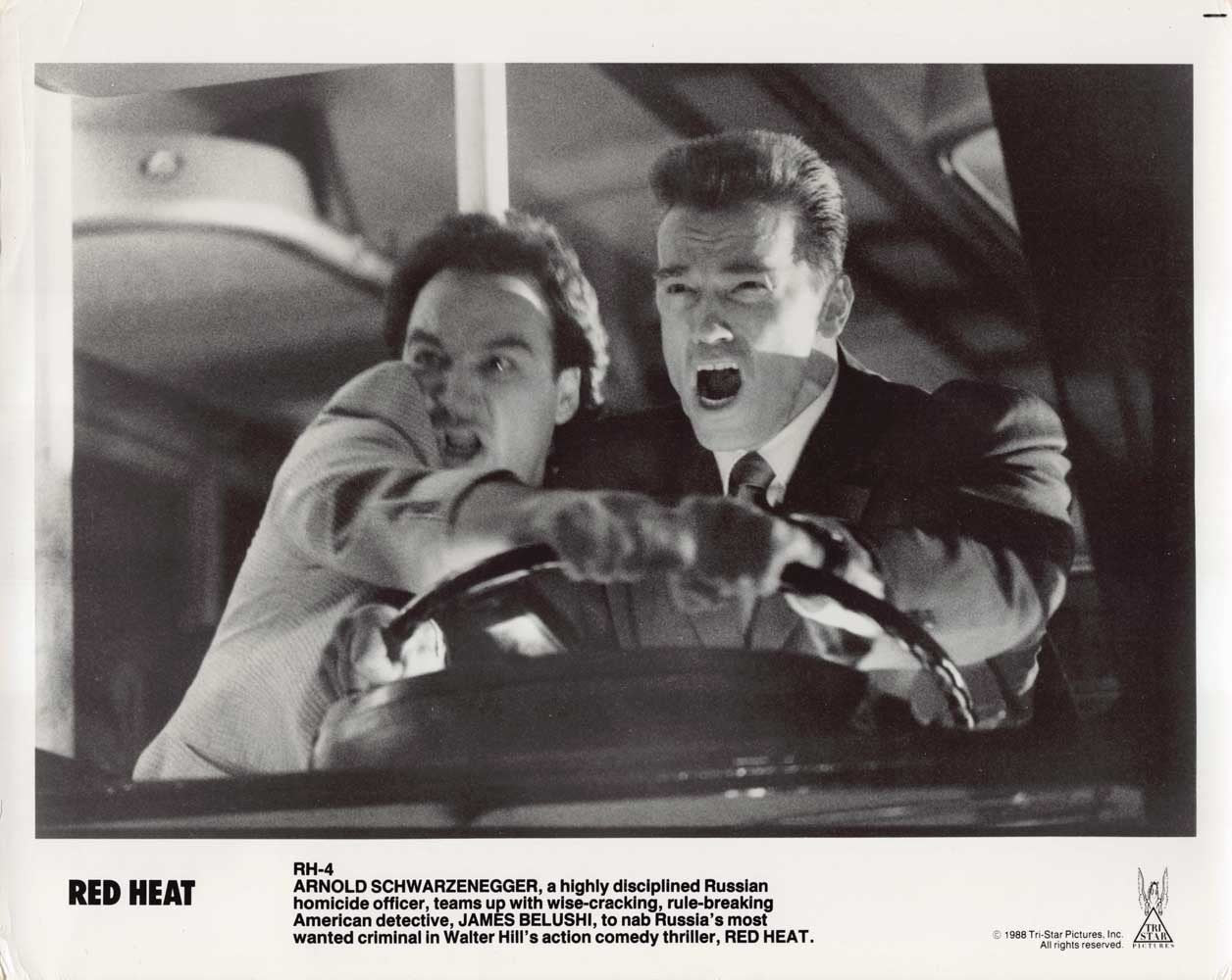 Arnold Schwarzenegger RED HEAT James Belushi original press photo 1988