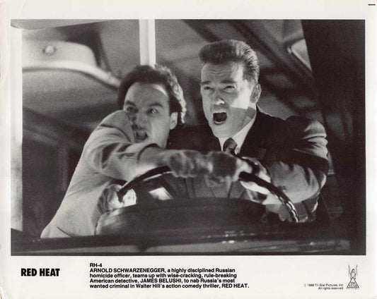 Arnold Schwarzenegger RED HEAT James Belushi original press photo 1988