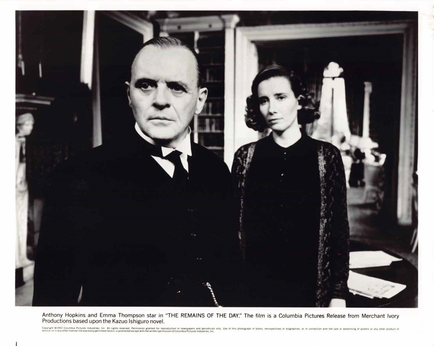 Anthony Hopkins REMAINS OF THE DAY Emma Thompson original press photo 1993