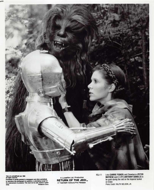 Carrie Fisher Star Wars RETURN OF THE JEDI Peter Mayhew original photo 1983