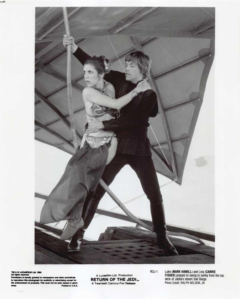 Mark Hamill Star Wars RETURN OF THE JEDI Carrie Fisher original press photo 1983