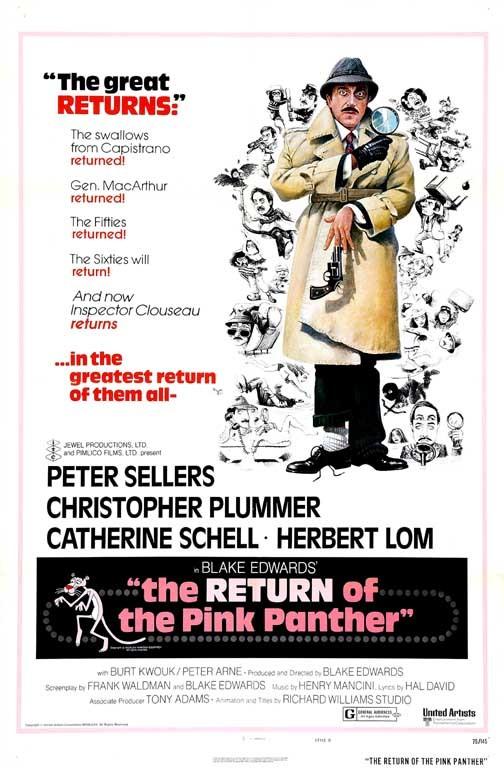 Peter Sellers RETURN OF THE PINK PANTHER Christopher Plummer movie poster 11x17