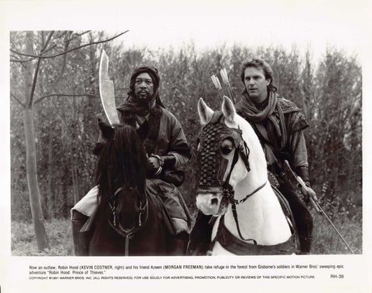 Kevin Costner ROBIN HOOD Morgan Freeman original 10x8 press photo 1991