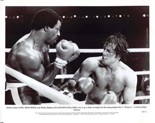 Sylvester Stallone ROCKY 2 Carl Weathers original 10x8 press photo 1979