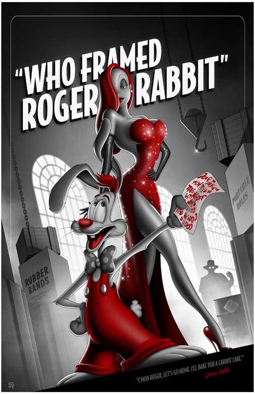 Kathleen Turner WHO FRAMED ROGER RABBIT? Christopher Lloyd artwork poster 11x17