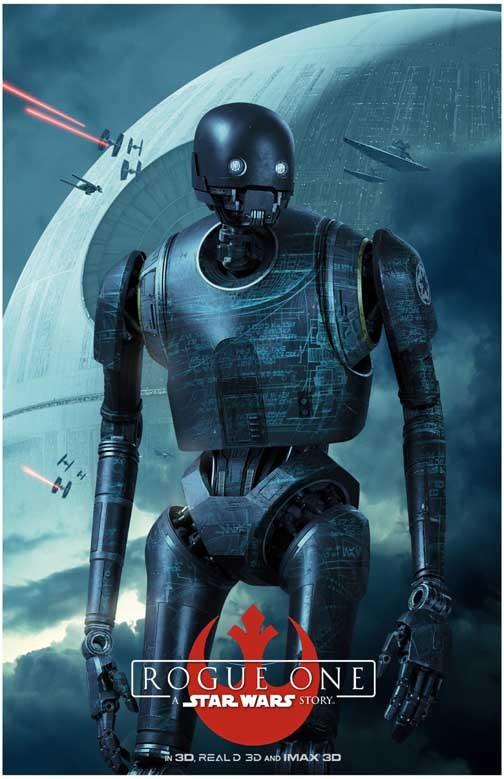 Alan Tudyk STAR WARS ROGUE ONE K-2SO full character movie poster 11x17
