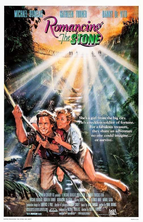 Kathleen Turner ROMANCING THE STONE Michael Douglas movie poster 11x17