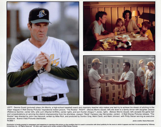 Dennis Quaid THE ROOKIE Rachel Griffiths original 10x8 color press photo 2002
