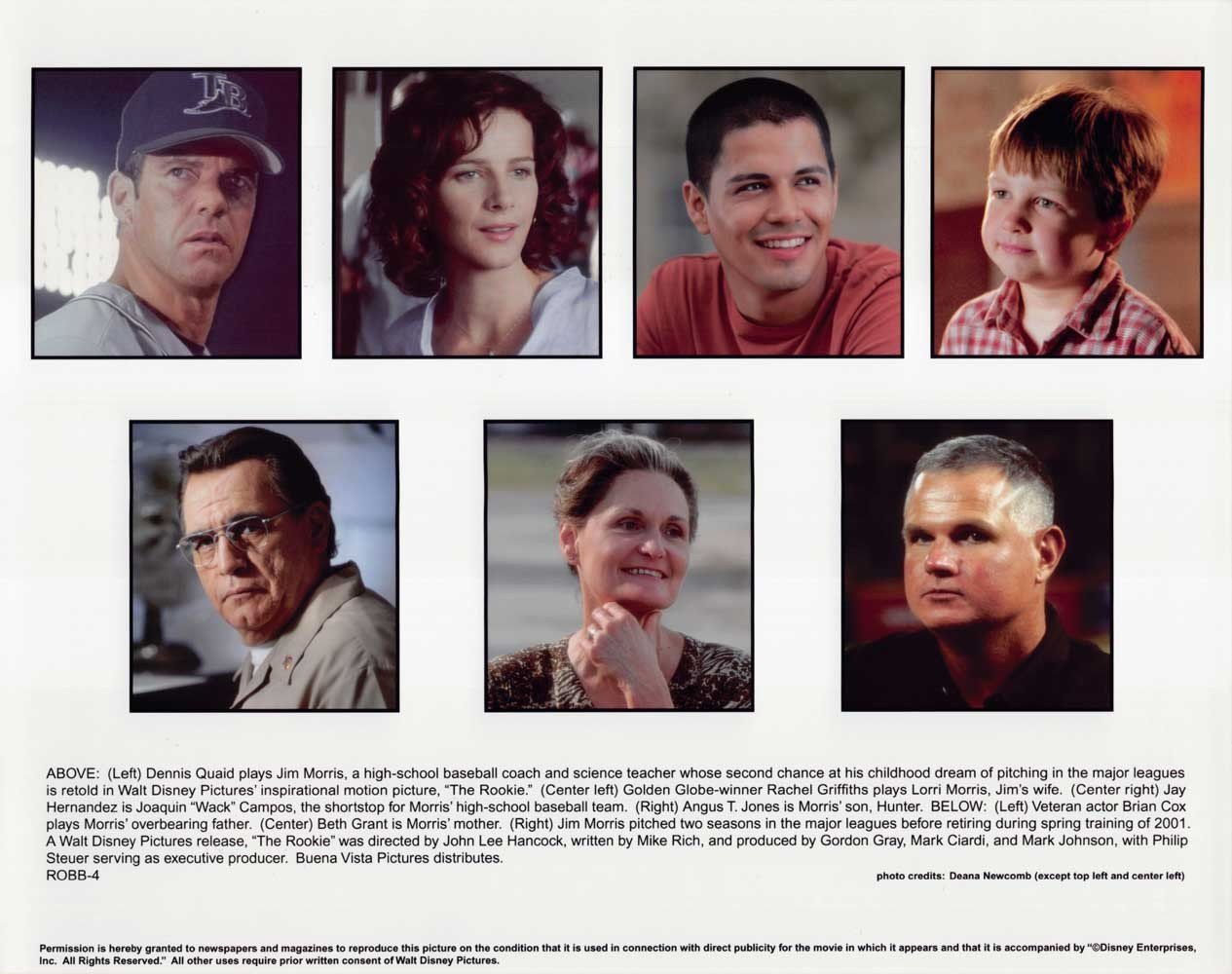 Dennis Quaid THE ROOKIE Rachel Griffiths original 10x8 color cast press photo