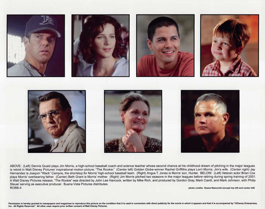 Dennis Quaid THE ROOKIE Rachel Griffiths original 10x8 color cast press photo