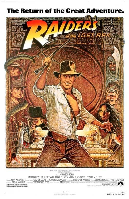 Harrison Ford RAIDERS OF THE LOST ARK Karen Allen reissue movie poster 11x17