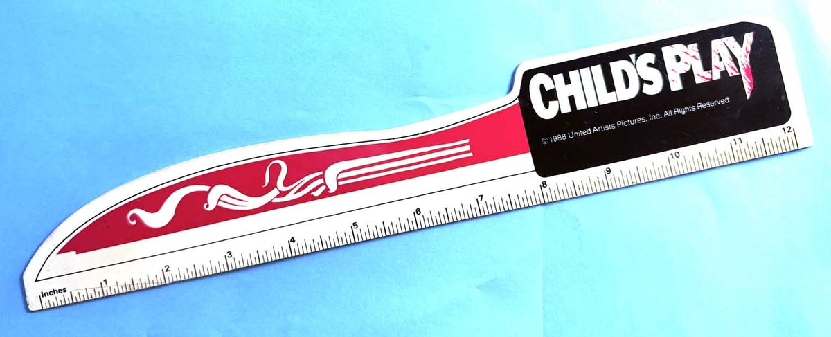 Chris Sarandon CHILD'S PLAY Catherine Hicks Brad Dourif promotional ruler 1988