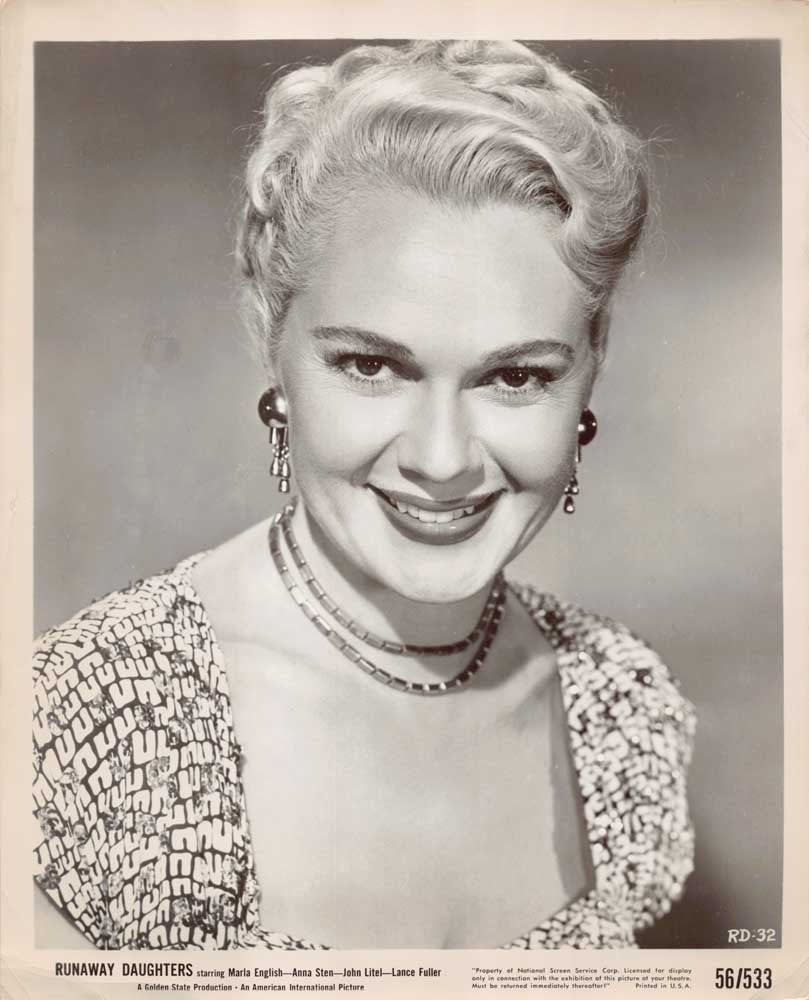 Marla English RUNAWAY DAUGHTERS Anna Sten original 10x8 press photos 1956