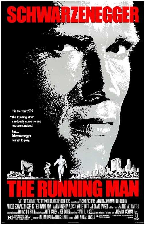 Arnold Schwarzenegger THE RUNNING MAN Richard Dawson movie poster 11x17