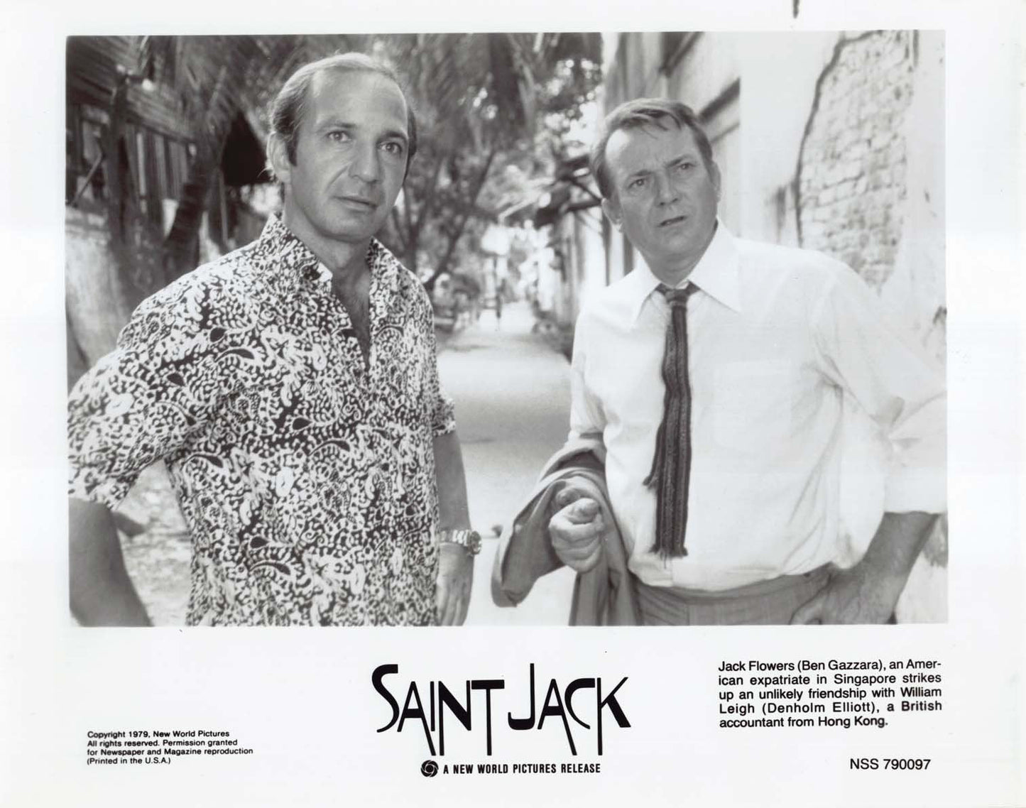 Ben Gazzara SAINT JACK Denholm Elliot original 8x10 press photos 1979