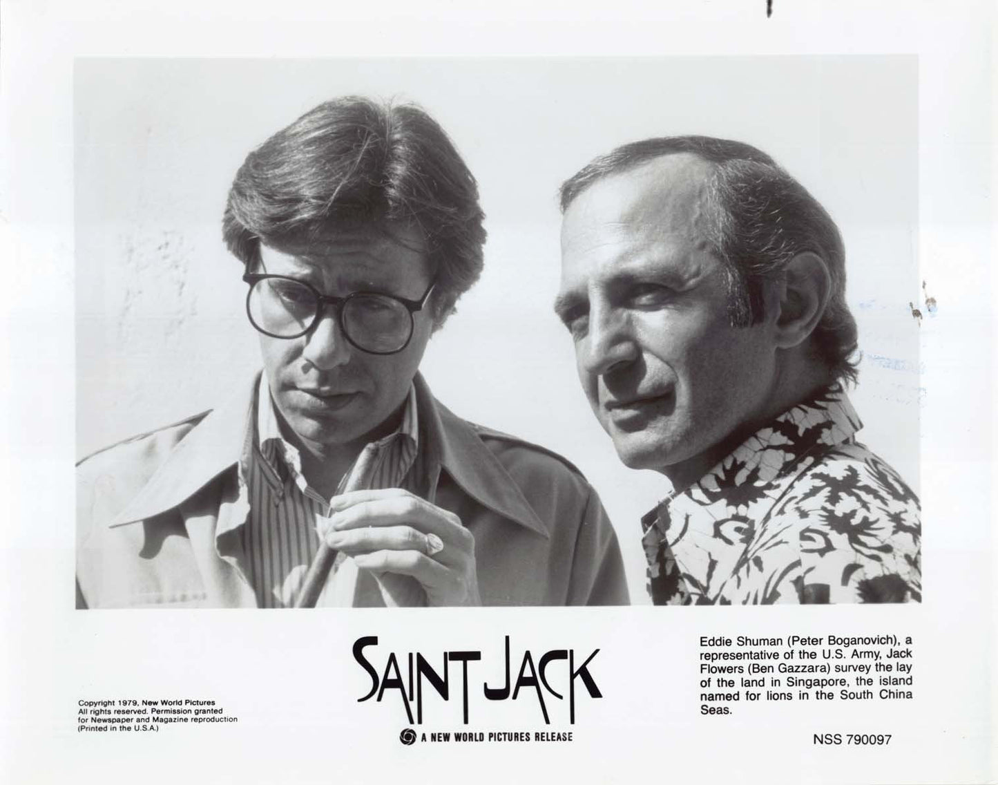 Ben Gazzara SAINT JACK Denholm Elliot original 8x10 press photos 1979