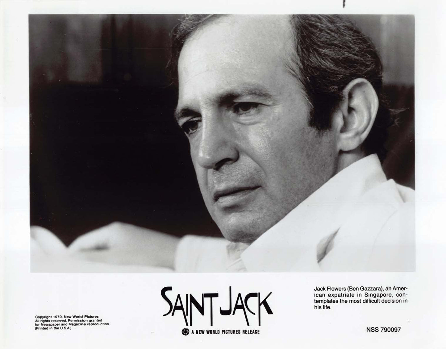 Ben Gazzara SAINT JACK Denholm Elliot original 8x10 press photos 1979