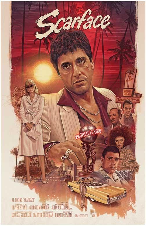 Al Pacino SCARFACE Michelle Pfeiffer art movie poster 11x17 Brian De Palma