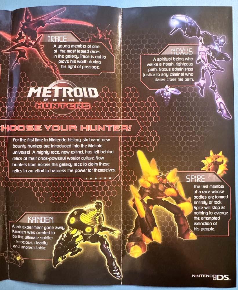 METROID PRIME HUNTERS store sell sheet brochure 2006 NINTENDO DS