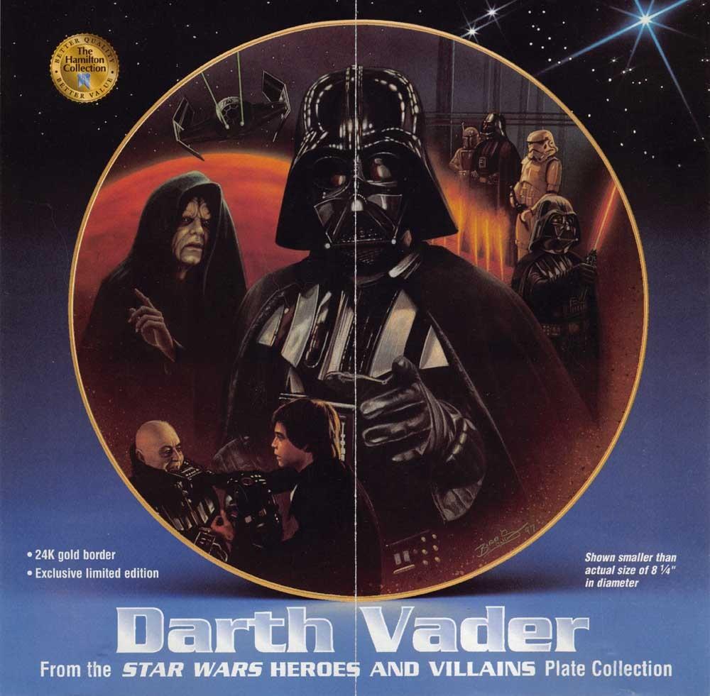 Hamilton Collection STAR WARS Darth Vader plate sell sheet 1997 Keith Birdsong