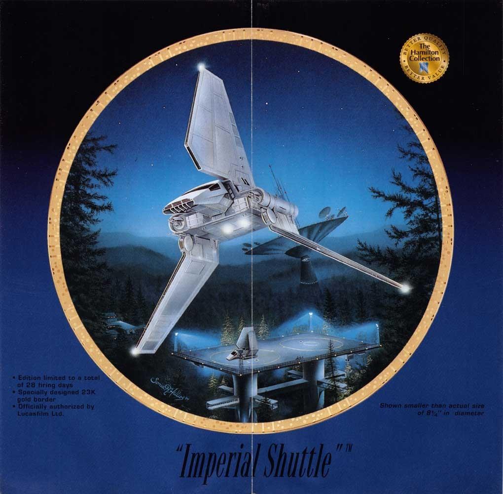 Hamilton Collection STAR WARS Imperial Shuttle plate sell sheet 1995 S Hillios