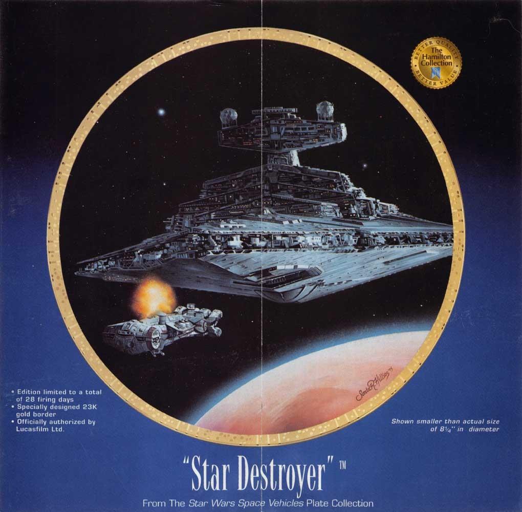 Hamilton Collection STAR WARS Star Destroyer plate sell sheet 1995 Sonia Hillios