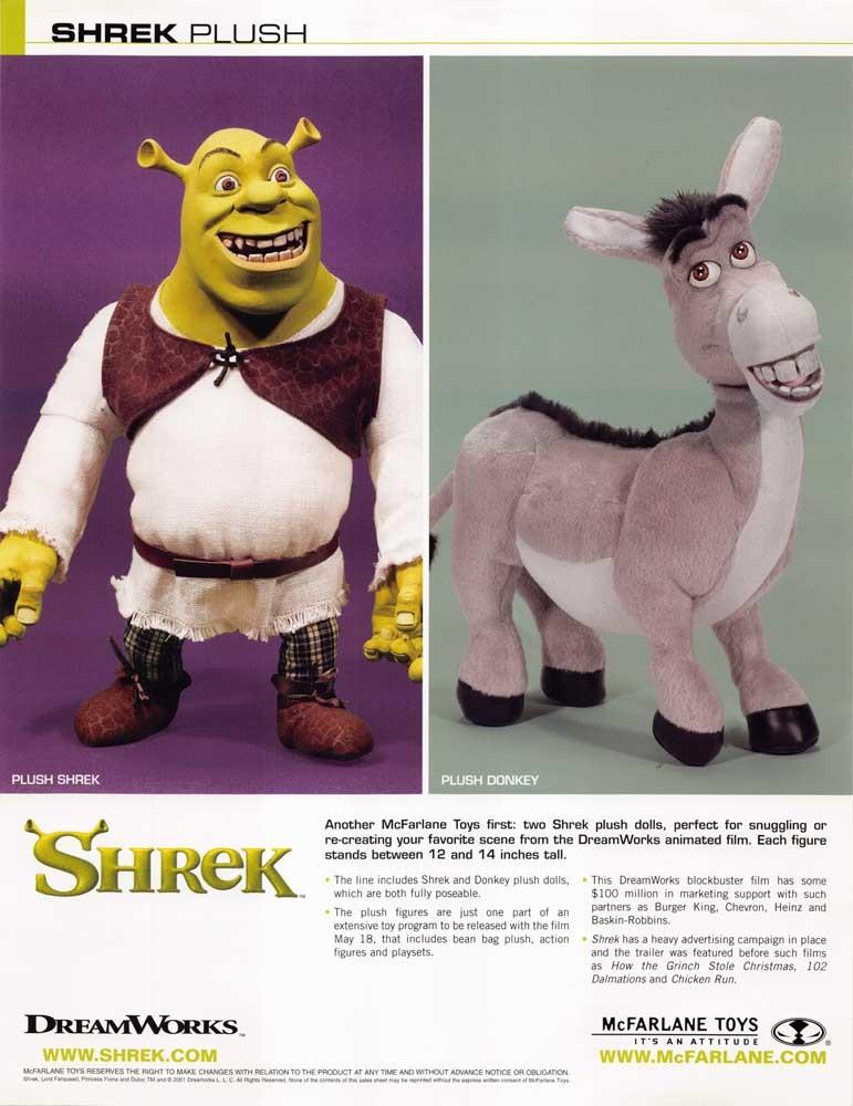 McFarlane Toys SHREK plush sell sheet 2001