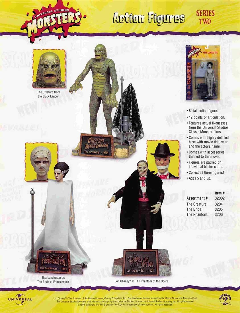 Sideshow Toy UNIVERSAL MONSTERS Action Figures Series Two sell sheet 1999