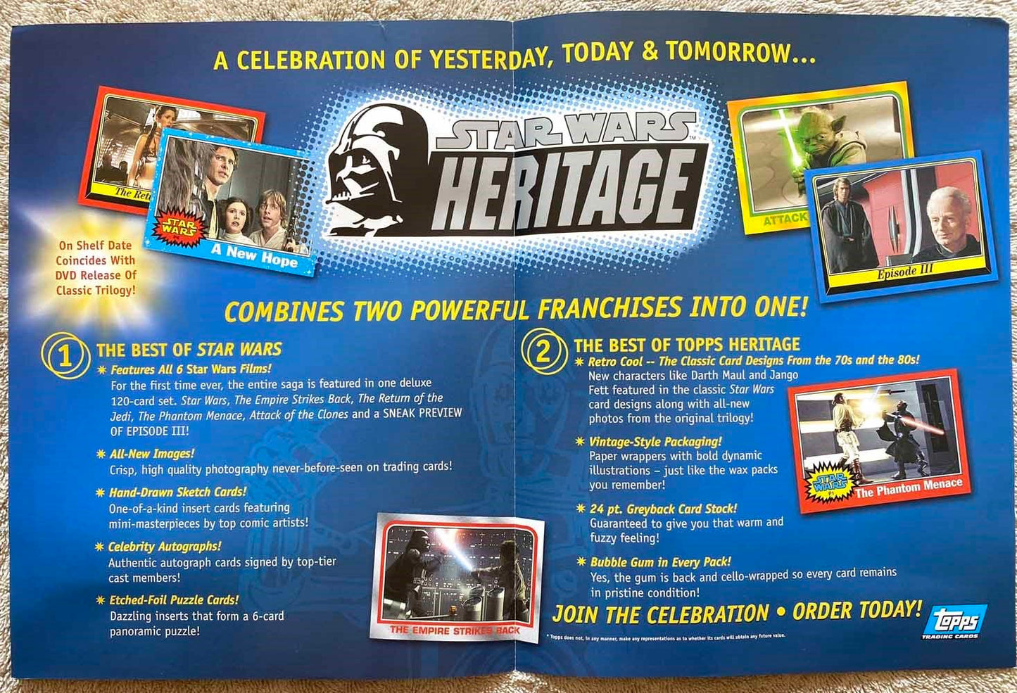 Topps STAR WARS HERITAGE trading cards sell sheet 2004