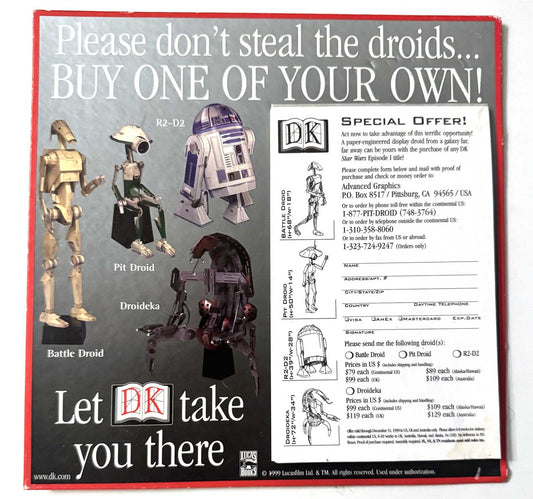 DK Books STAR WARS Droids Mail-away offer store counter standee